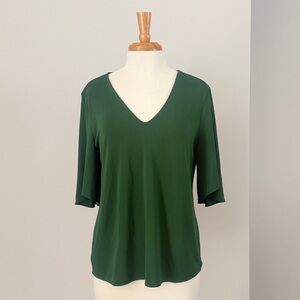 Ann Taylor Green V-Neck Women's Top